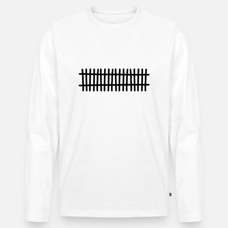 Zaun - Männer Premium Bio Langarmshirt - Weiß