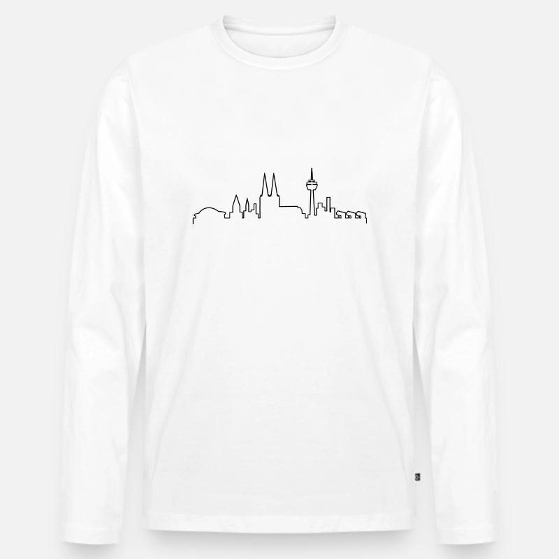 koelner_skyline - Männer Premium Bio Langarmshirt - Weiß
