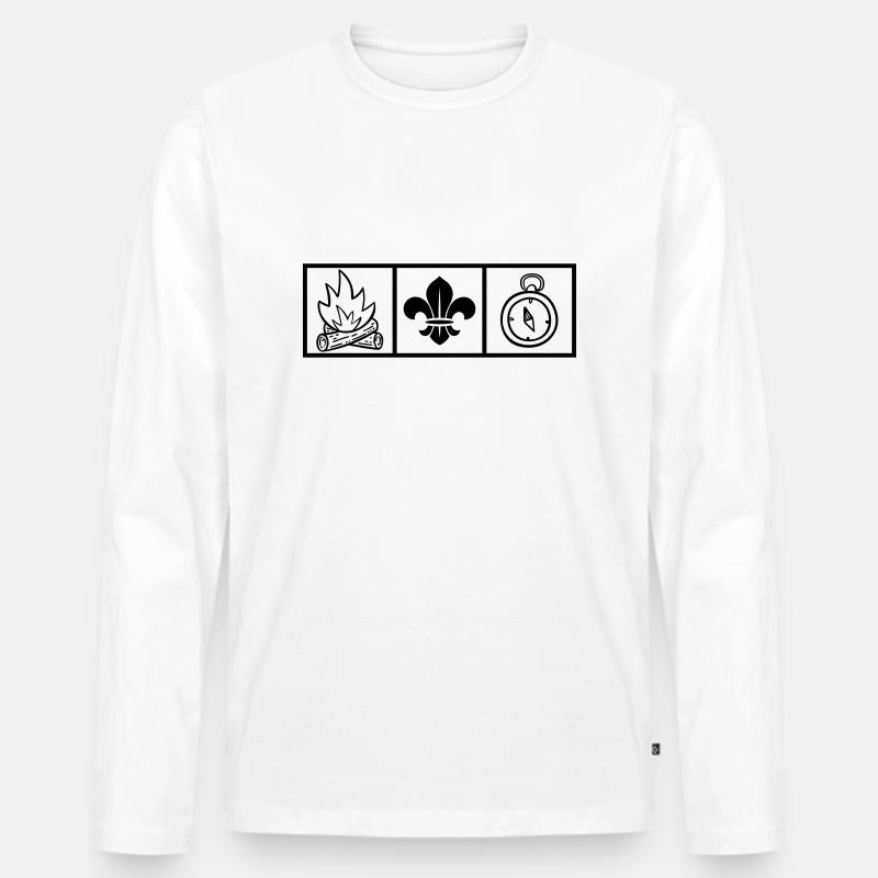 Pfadfinder / Pfadfinder - Männer Premium Bio Langarmshirt - Weiß