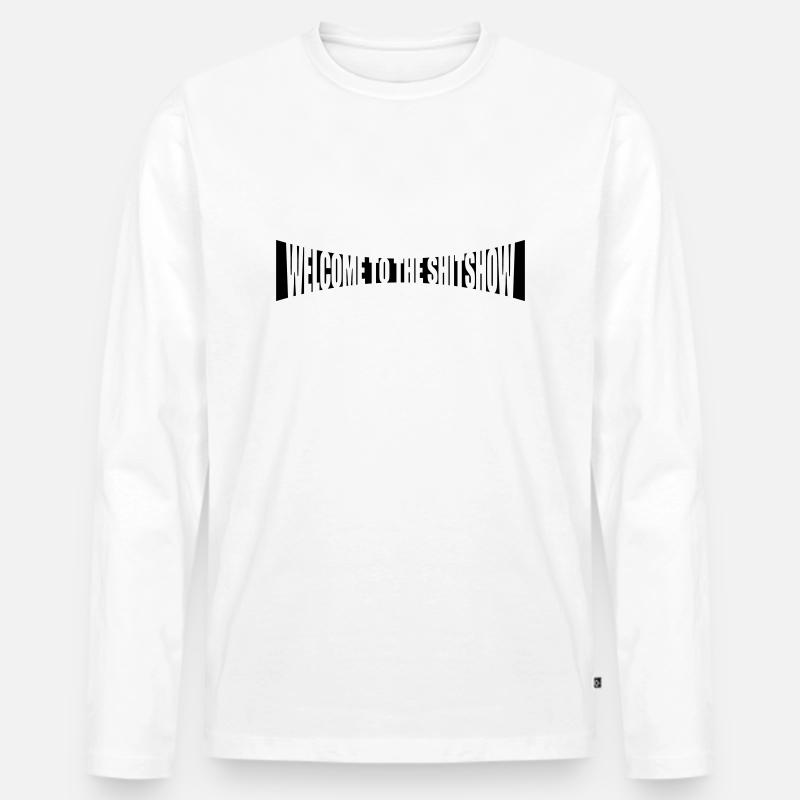 Gebogen Welcome Shitshow - Männer Premium Bio Langarmshirt - Weiß