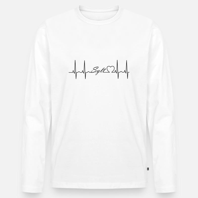 Sylt - Männer Premium Bio Langarmshirt - Weiß