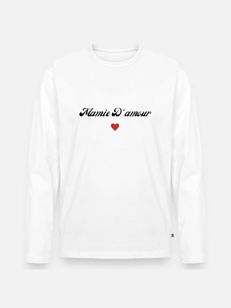 mamie d'amour - T-shirt manches longues Premium bio Homme - blanc