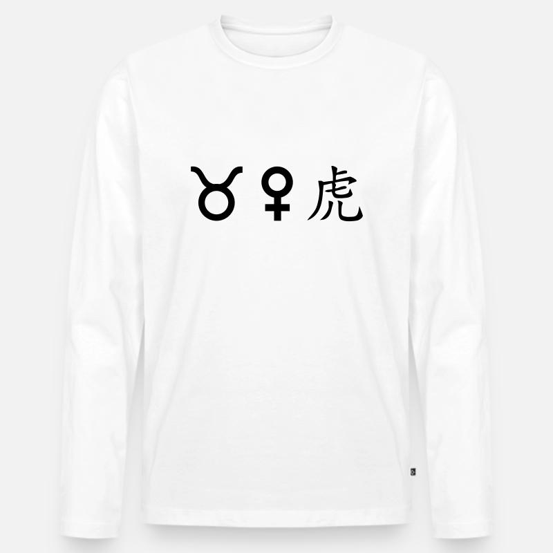 stier venus tiger - Männer Premium Bio Langarmshirt - Weiß