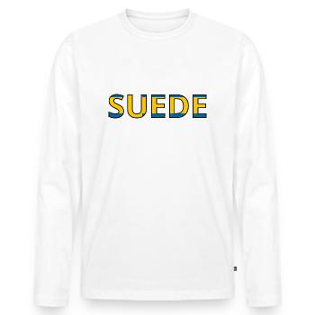 Flag of Sweden - Men's Premium Organic Long Sleeve Shirt - white - Front - Nico (187cm)