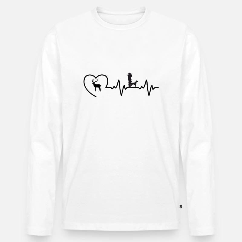 Jäger - Männer Premium Bio Langarmshirt - Weiß