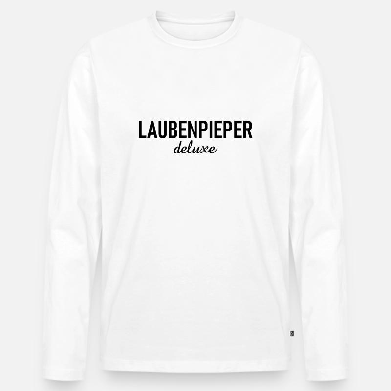 Laubenpieper deluxe - Kleingärtner - Garten - Männer Premium Bio Langarmshirt - Weiß