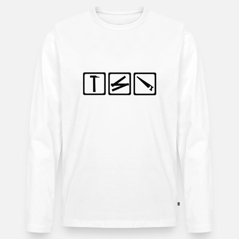 Werkzeug - Handwerker - Männer Premium Bio Langarmshirt - Weiß