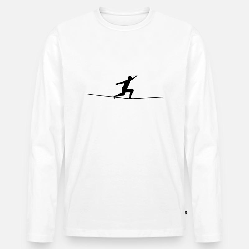 Slackline - Männer Premium Bio Langarmshirt - Weiß