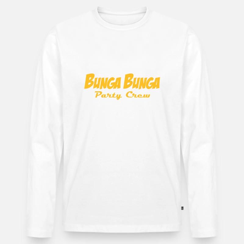 BungaBunga Party Crew - Männer Premium Bio Langarmshirt - Weiß