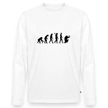 Paintball - Männer Premium Bio Langarmshirt - Weiß - Vorne - Nico (187cm)