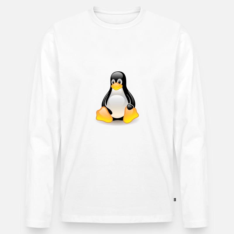 Linux - Männer Premium Bio Langarmshirt - Weiß