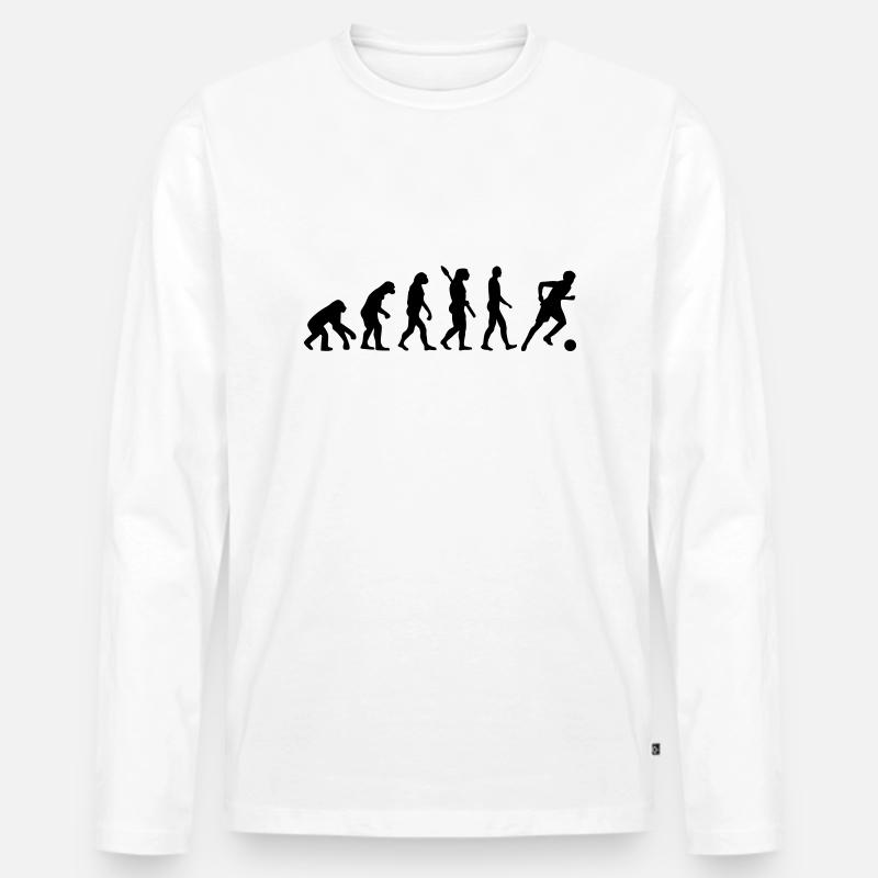 Evolution Fußball - Männer Premium Bio Langarmshirt - Weiß