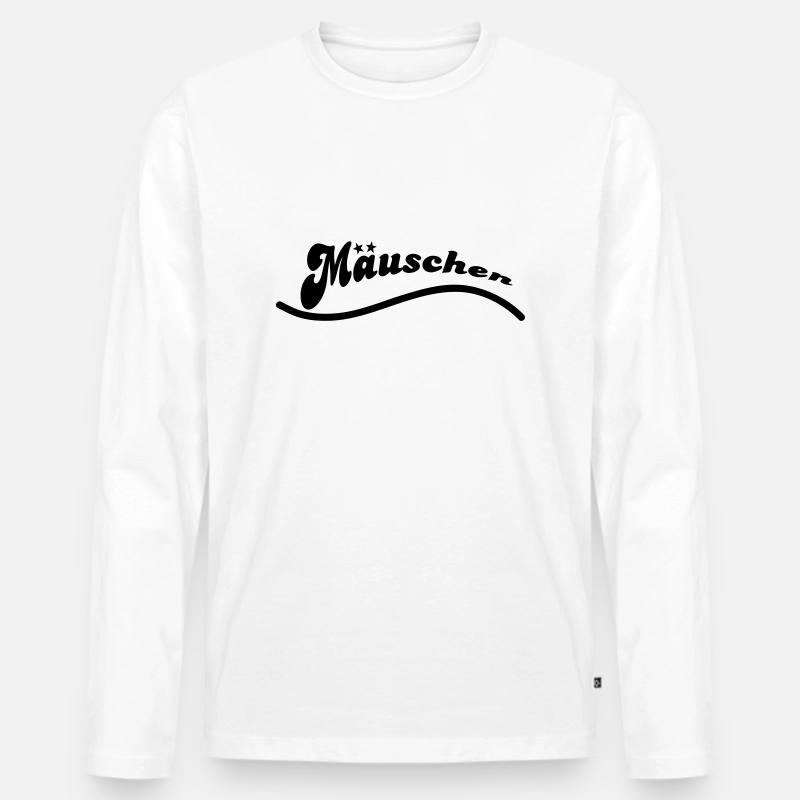 maeuschen - Männer Premium Bio Langarmshirt - Weiß