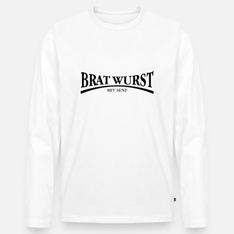 Bratwurst - Männer Premium Bio Langarmshirt - Weiß