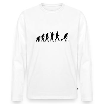 Evolution Rollschuhe - Männer Premium Bio Langarmshirt - Weiß - Vorne - Nico (187cm)