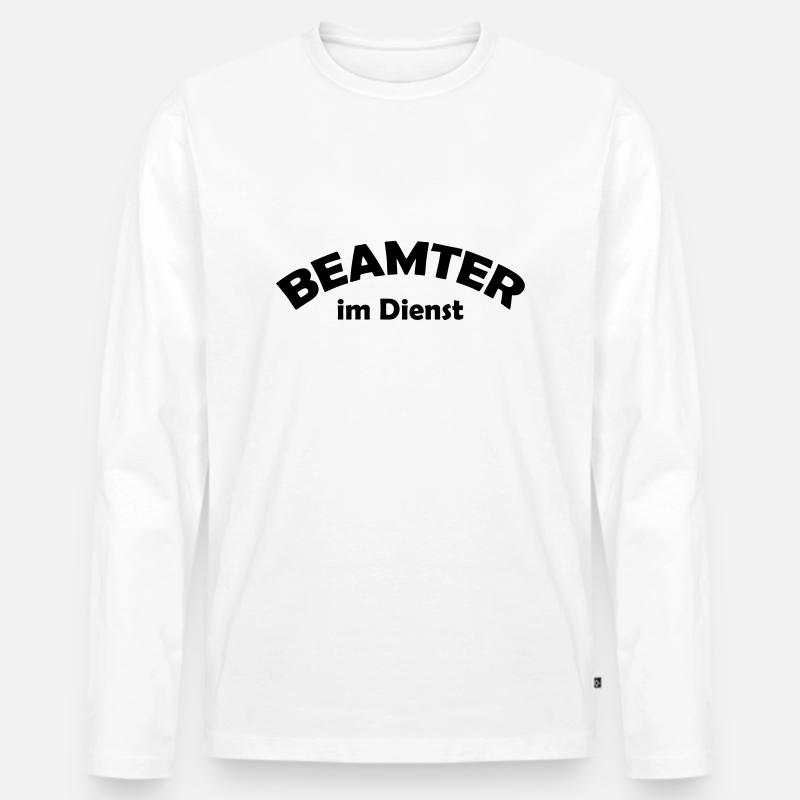 beamter im dienst - Männer Premium Bio Langarmshirt - Weiß