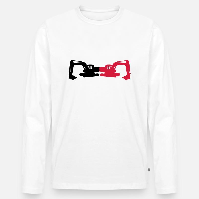 bagger02 - Männer Premium Bio Langarmshirt - Weiß