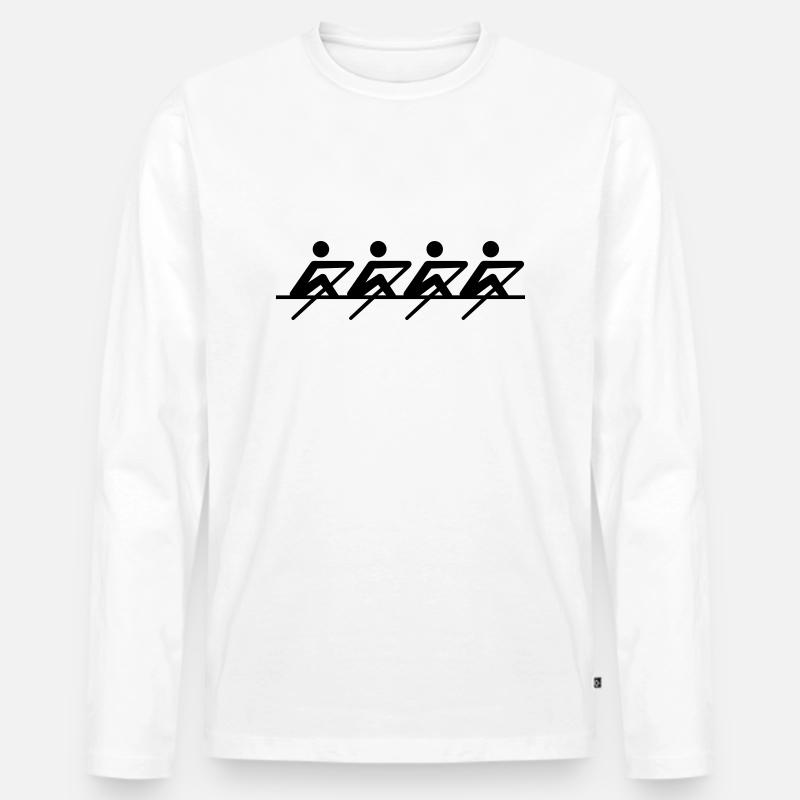 Rudern - Männer Premium Bio Langarmshirt - Weiß
