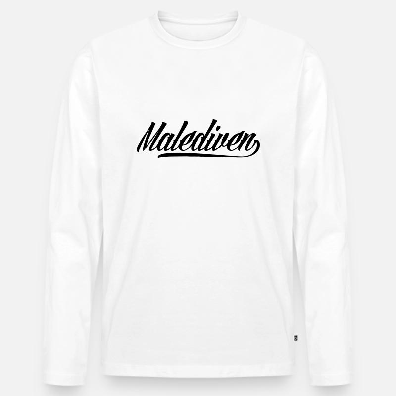 Malediven - Männer Premium Bio Langarmshirt - Weiß