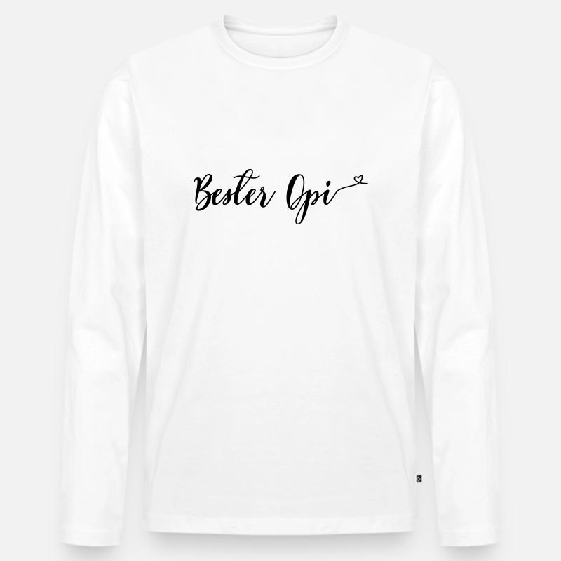 bester_opi - Männer Premium Bio Langarmshirt - Weiß