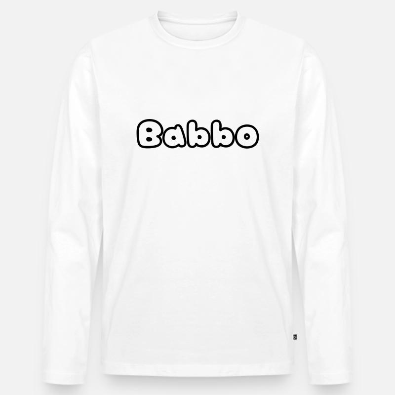 Babbo - Männer Premium Bio Langarmshirt - Weiß