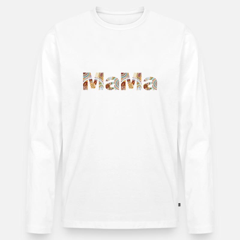 Mandala Mama - Männer Premium Bio Langarmshirt - Weiß