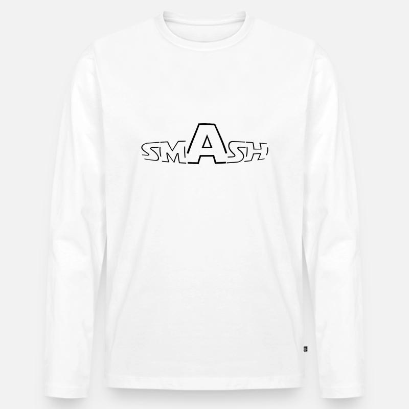 WHITE - SMASH IT - Männer Premium Bio Langarmshirt - Weiß