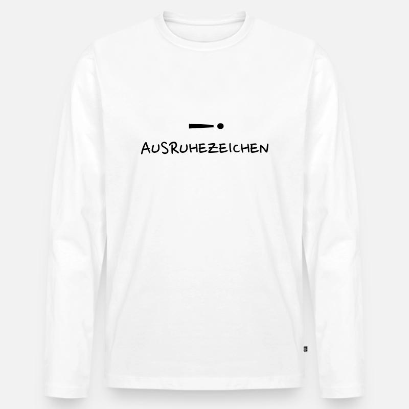 Ausruhezeichen _ . - Männer Premium Bio Langarmshirt - Weiß