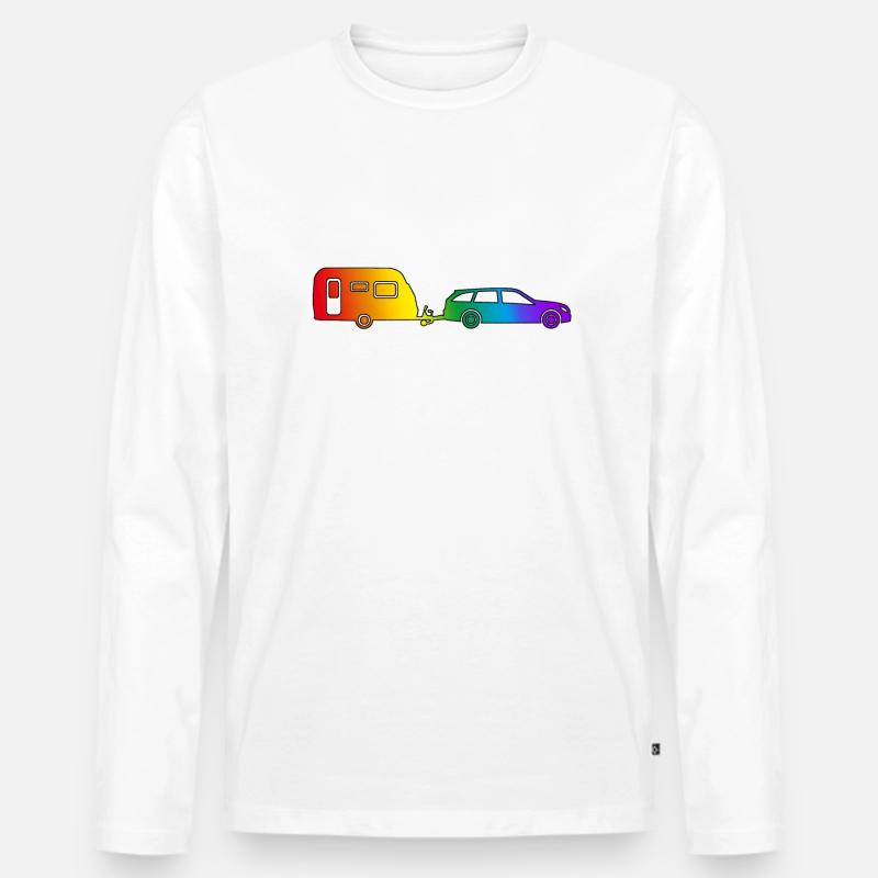 Gespann pride rand - Männer Premium Bio Langarmshirt - Weiß