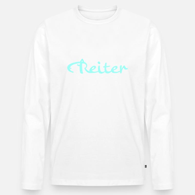 Reiter - Männer Premium Bio Langarmshirt - Weiß