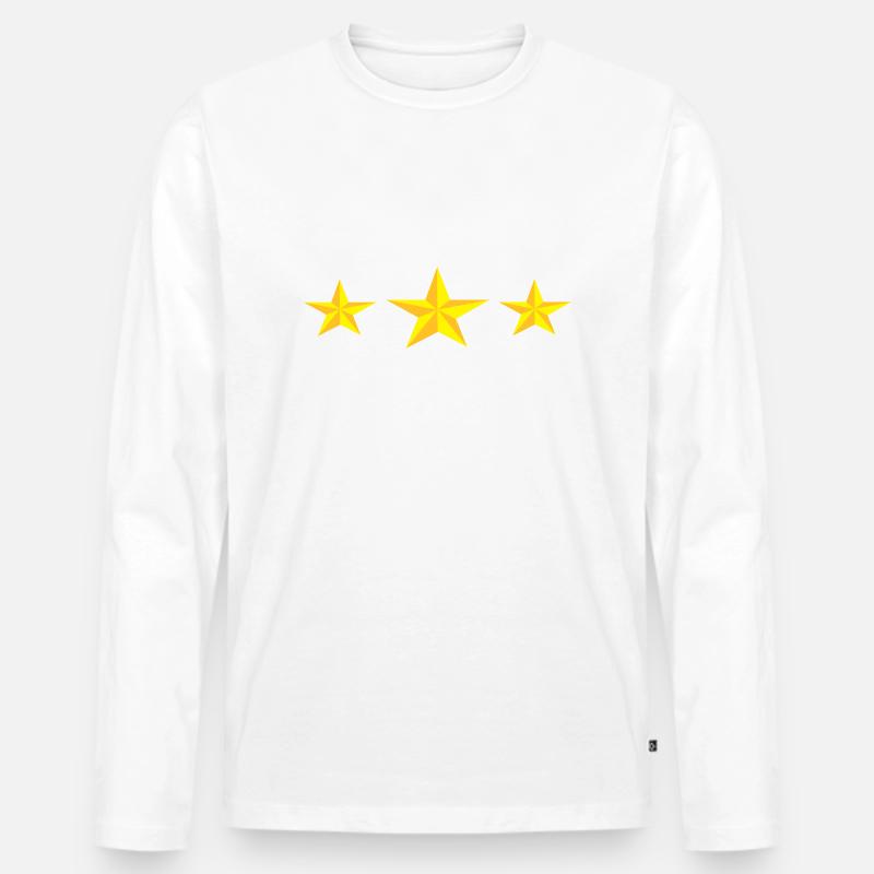 TroisEtoiles - Männer Premium Bio Langarmshirt - Weiß