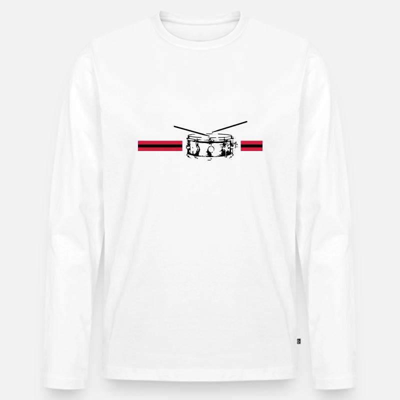 snare drum - Männer Premium Bio Langarmshirt - Weiß