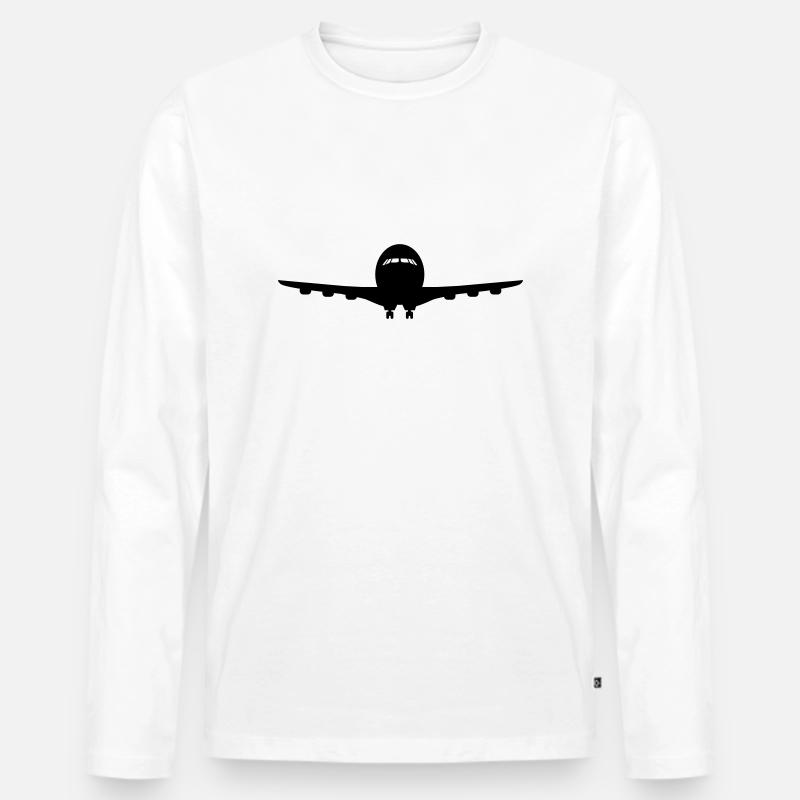 flugzeug - Männer Premium Bio Langarmshirt - Weiß