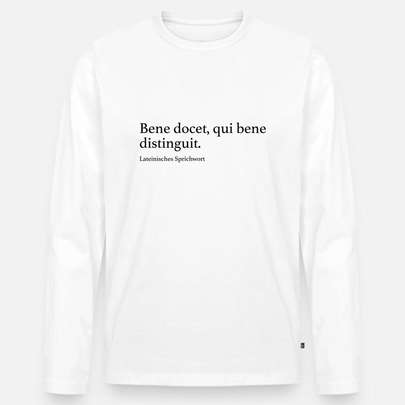 Bene docet, qui bene distinguit. - Männer Premium Bio Langarmshirt - Weiß