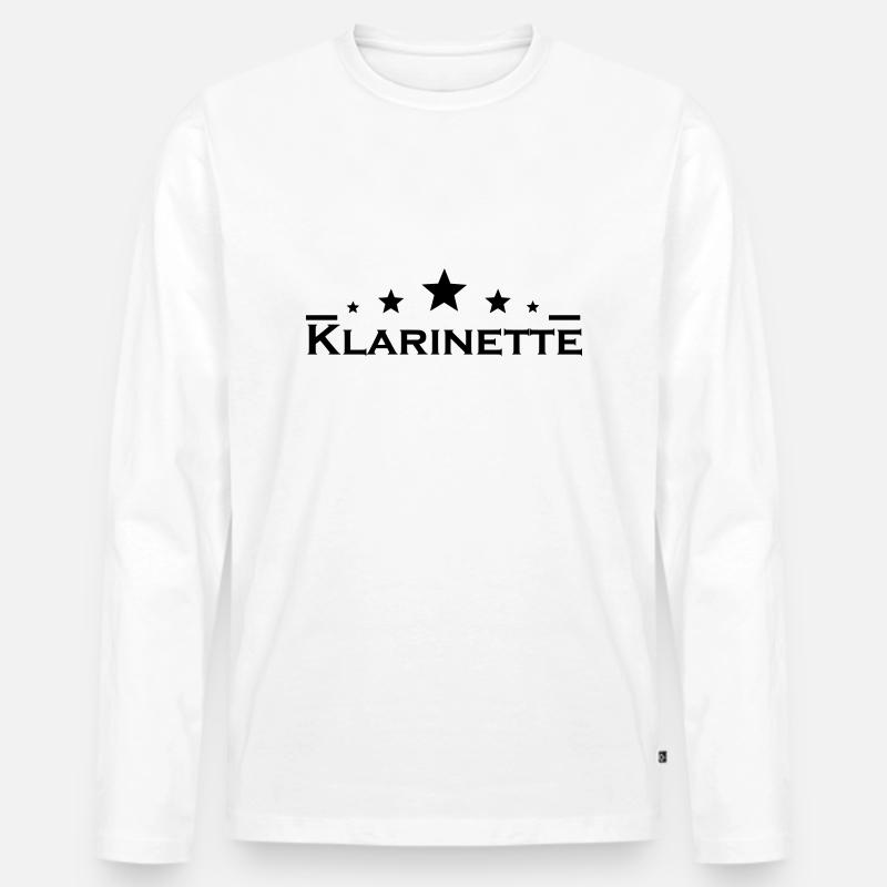 Klarinette - Männer Premium Bio Langarmshirt - Weiß