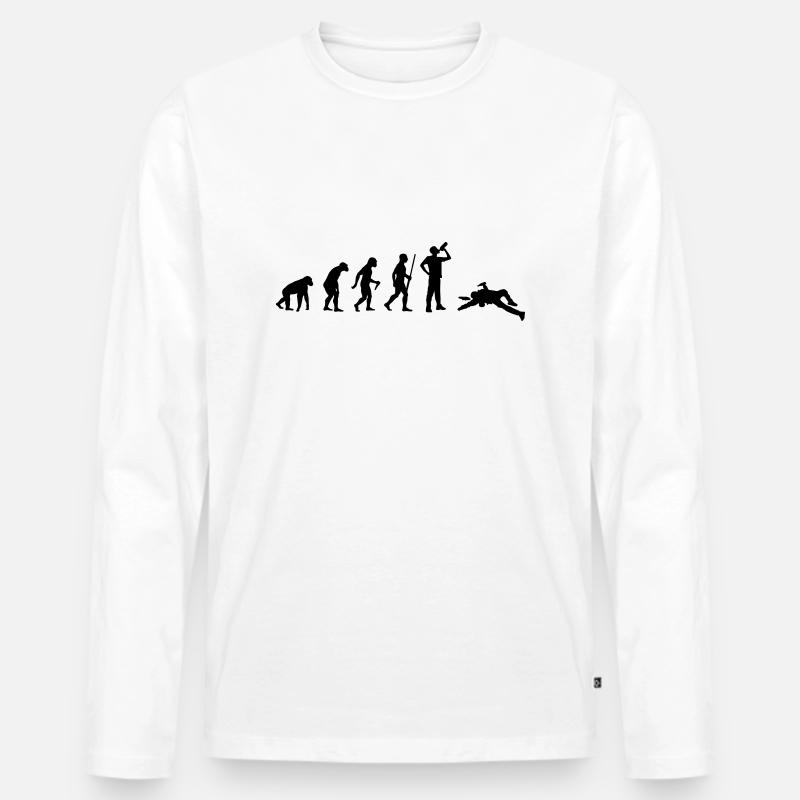 Drinking Evolution - Men's Premium Organic Long Sleeve Shirt - white