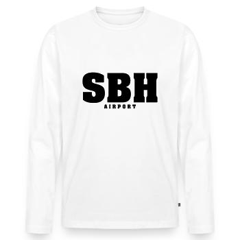 PE02 SBHST - Männer Premium Bio Langarmshirt - Weiß - Vorne - Nico (187cm)