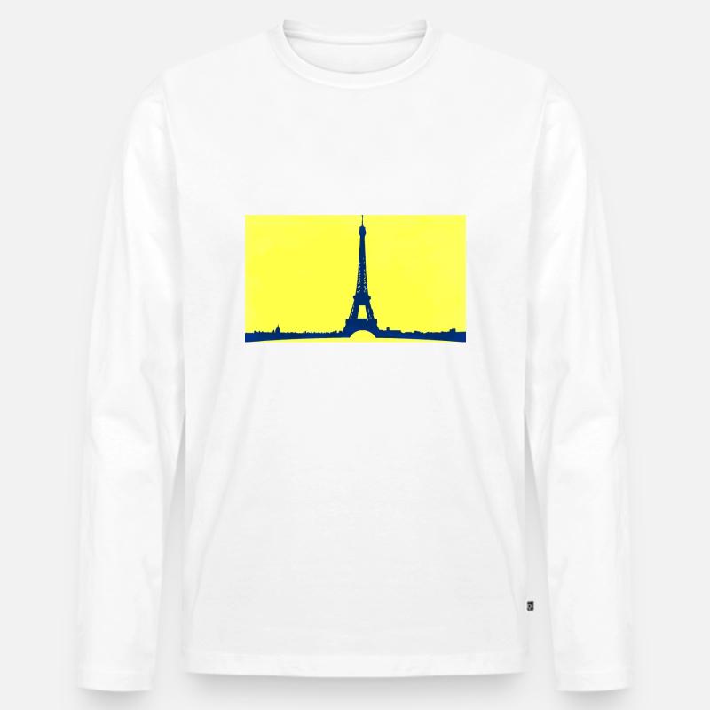 Eiffelturm in abstrakt - Männer Premium Bio Langarmshirt - Weiß