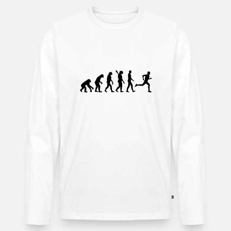 Evolution running - Men's Premium Organic Long Sleeve Shirt - white