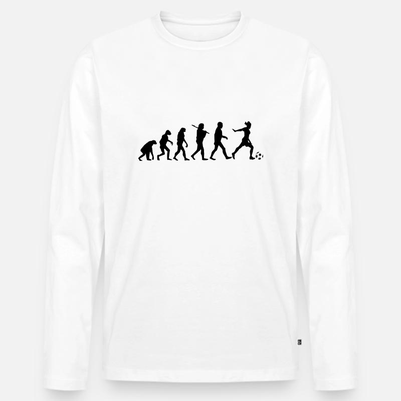Evolution Fußball - Männer Premium Bio Langarmshirt - Weiß