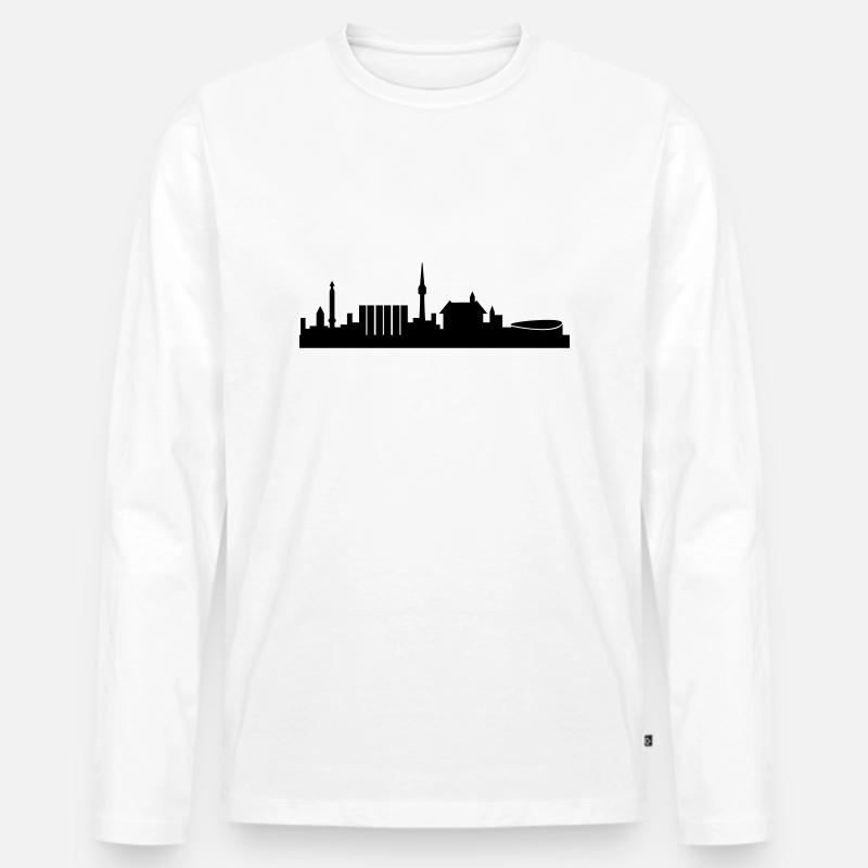 stuttgart - Männer Premium Bio Langarmshirt - Weiß