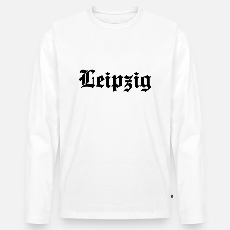 Leipzig - Männer Premium Bio Langarmshirt - Weiß