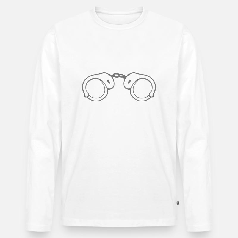 Handschellenarmband 1 10 - Männer Premium Bio Langarmshirt - Weiß