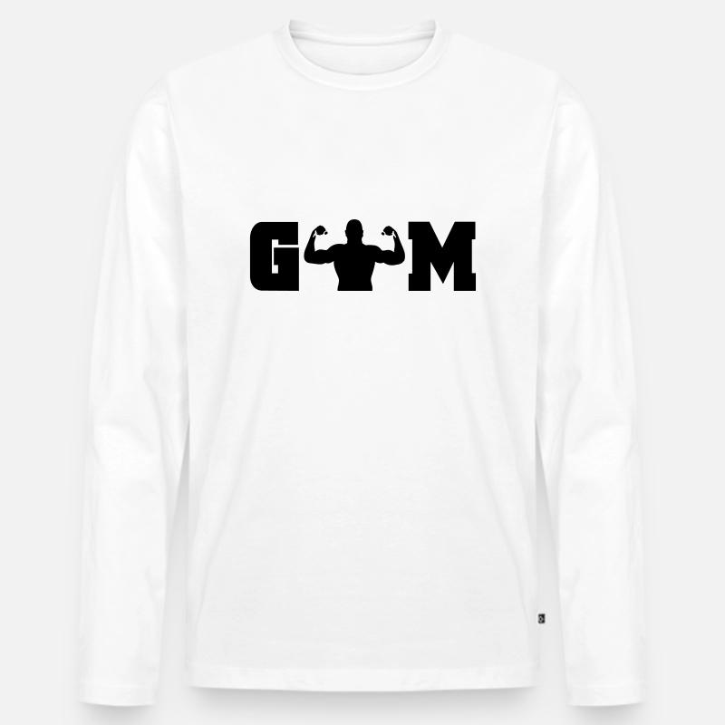 gym - Männer Premium Bio Langarmshirt - Weiß