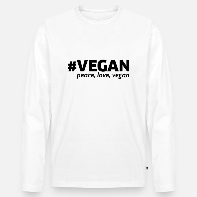 vegan - Männer Premium Bio Langarmshirt - Weiß