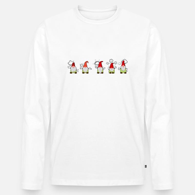 Grummelzwerge - Männer Premium Bio Langarmshirt - Weiß