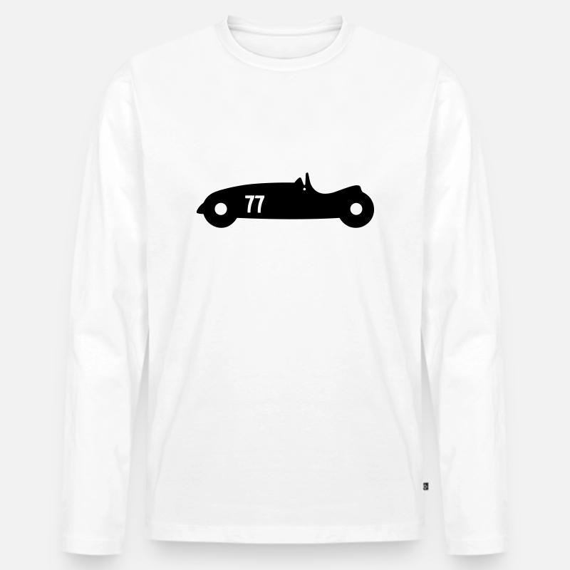 Altes Auto - Männer Premium Bio Langarmshirt - Weiß