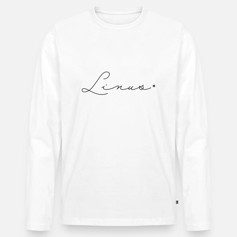 Name Linus - Männer Premium Bio Langarmshirt - Weiß