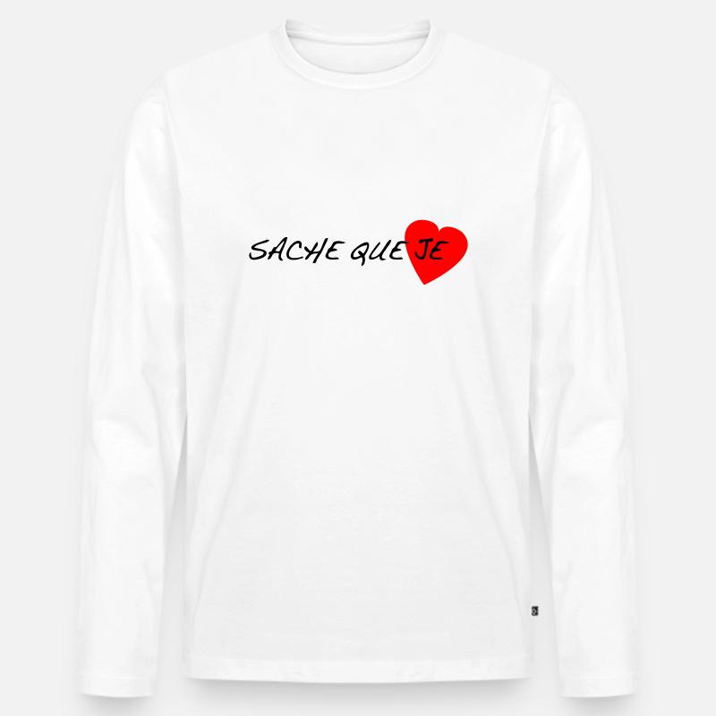 sache_que_je - Männer Premium Bio Langarmshirt - Weiß
