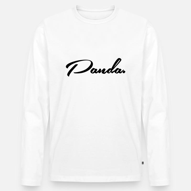panda. - Männer Premium Bio Langarmshirt - Weiß